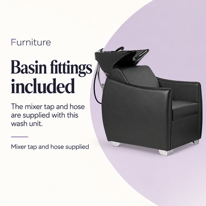 Falcon Hair Washing Basin MN-001 Black — Basin fittings included. Mixer tap and hose supplied.