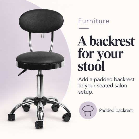 Kade Stool with Back Rest Black YL1011 — A backrest for your stool. Padded backrest.