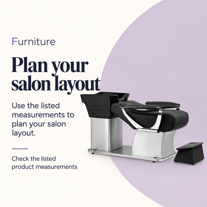 Therapy Hair Wash Basin Lounge MY-C1065 — Plan your salon layout. Check the listed product measurements.