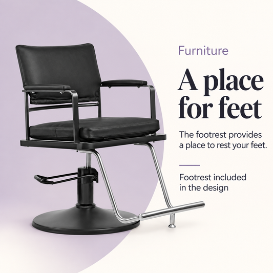 Tyler Salon Chair 008-85 — A place for feet. The footrest provides a place to rest your feet.