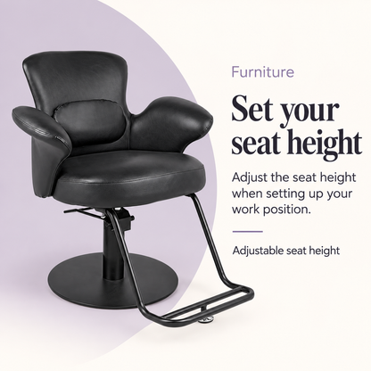 Beatrix Cushion Black Styling Chair Y276 — Set your seat height. Adjustable seat height.