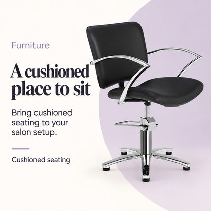 Freya Salon Chair — A cushioned place to sit. Cushioned seating.