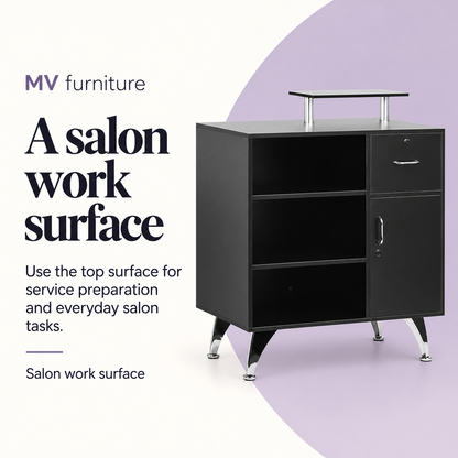 Reception Desk (Black) DP3308 — A salon work surface. Salon work surface.
