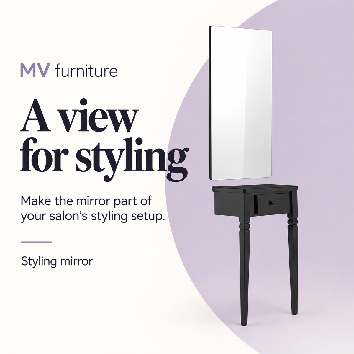 Adair Salon Work Station Mirror MY-5531 — A view for styling. Styling mirror.