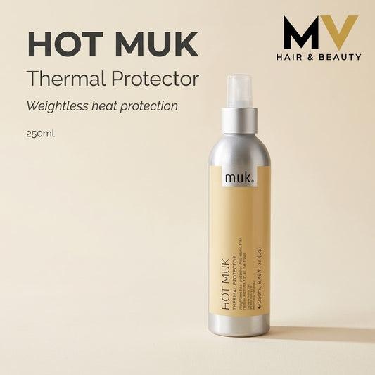 Hot muk Thermal Protector 250ml with weightless heat-protection caption and MV logo