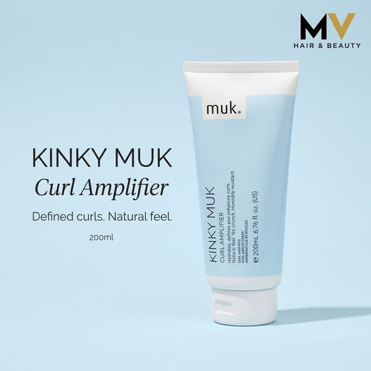 Kinky muk Curl Amplifier 200ml regular formula with natural-feel caption and MV logo