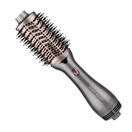Silver Bullet Platinum Oval Hot Air Brush in the 58mm Medium size on white.
