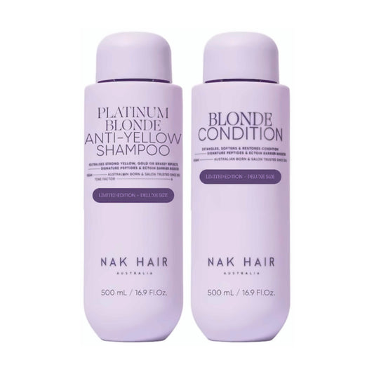 NAK Platinum Blonde Shampoo and Conditioner Duo 500ml - MV hair and beauty