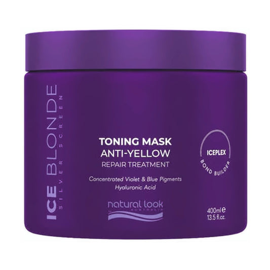 Natural look ice blonde toning mask anti yellow repair treatment 400ml - MV hair and beauty