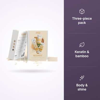 Natural Look Intensive Strengthening Hair Care Pack key benefits infographic