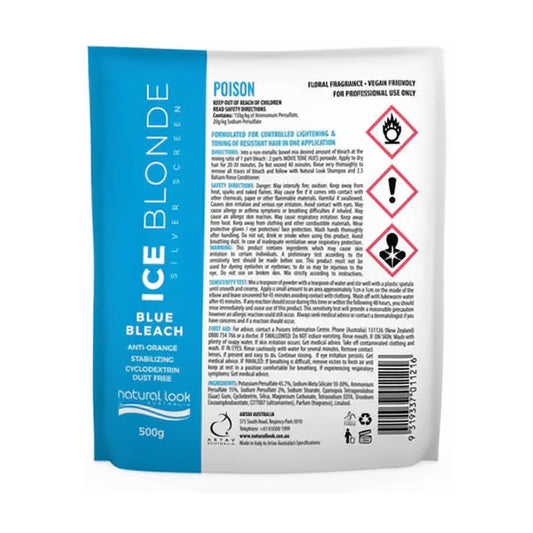 Natural Look Movie Tone Hues Ice Blonde Blue Bleach 500g