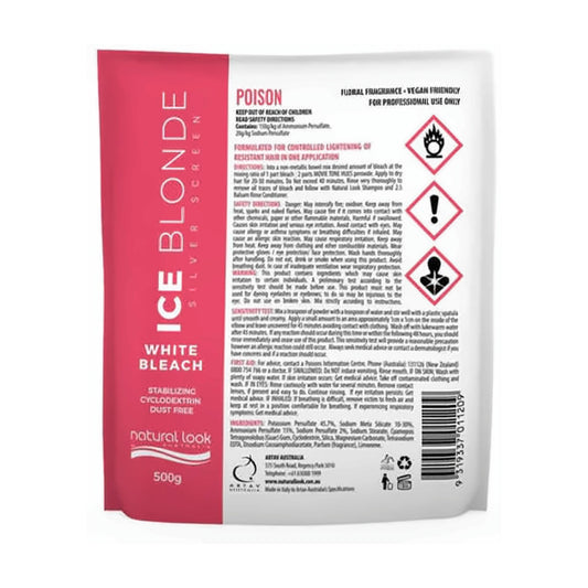 Natural Look Movie Tone Hues Ice Blonde White Bleach 500g