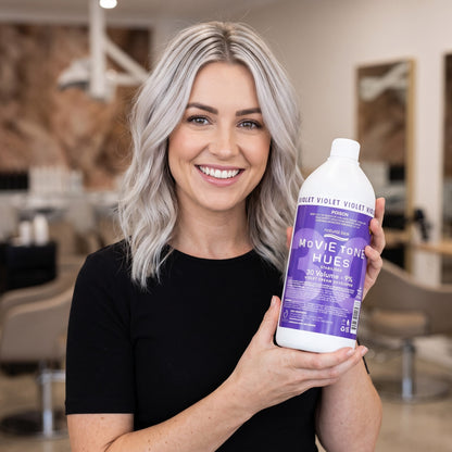 Natural Look Movie Tone Hues Violet Cream Peroxide 30 vol 975ml lifestyle image