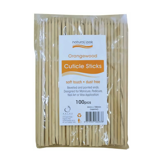 Natural Look Orangewood Cuticle Sticks  4mmx150mm - MV hair and beauty