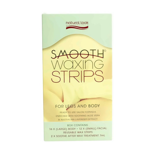 Natural Look Smooth Wax Strips (16xlarge strips & 12xsmall strips) - MV hair and beauty