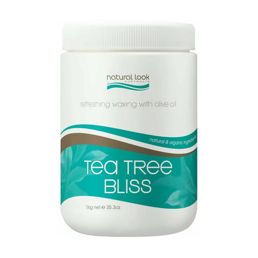 Natural Look Wax Refreshing Unisex Olive Oil Tea Tree Bliss 1kg Tub