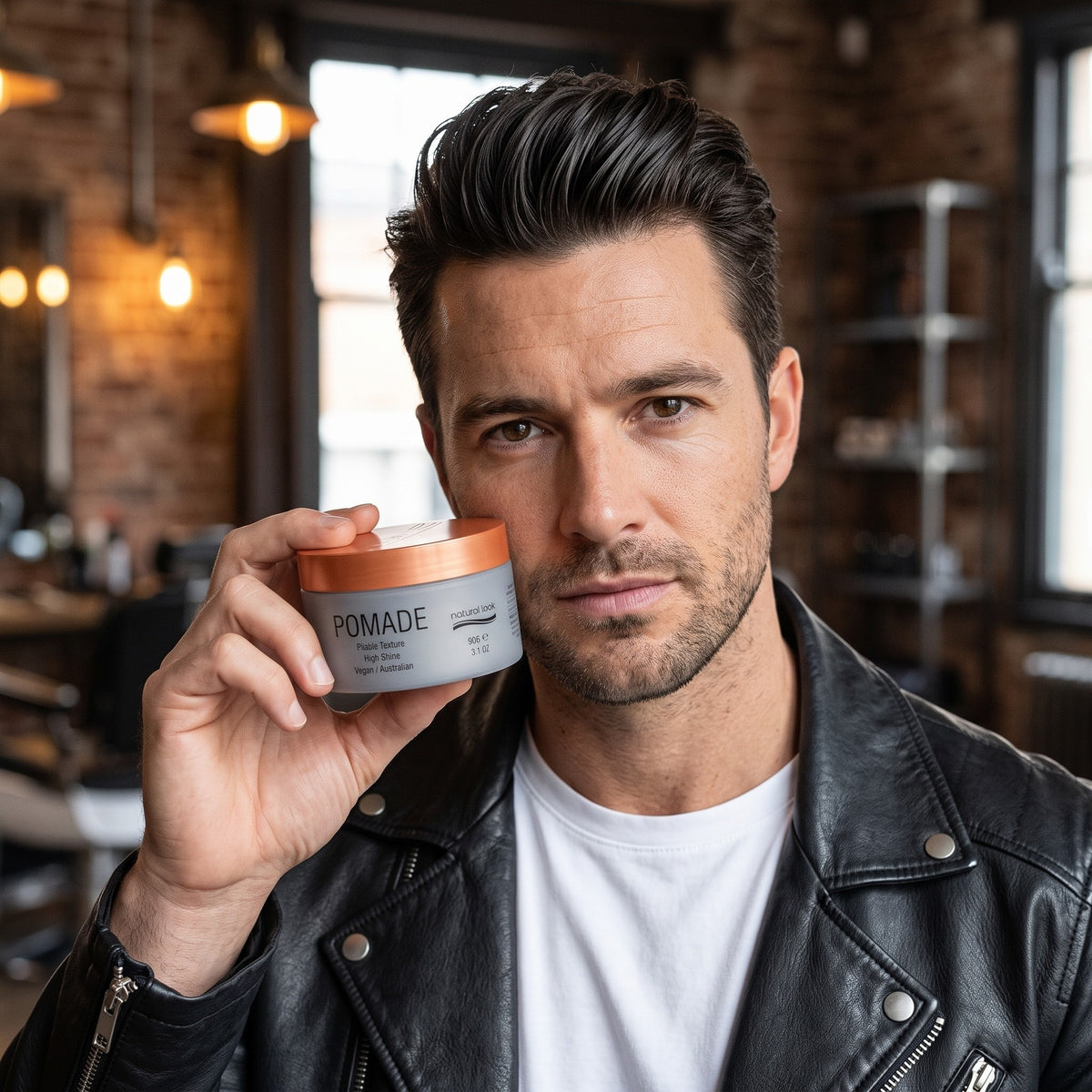 Man holding Natural Look StyleArt Pomade
