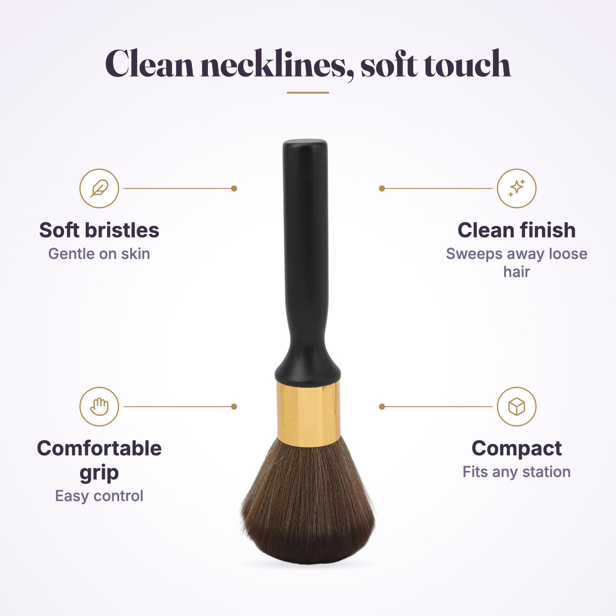 MV neck brush: clean necklines, soft finish