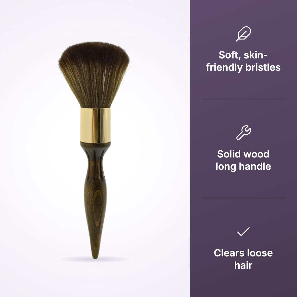 Neck Brush Long Handle With Gold, view 3