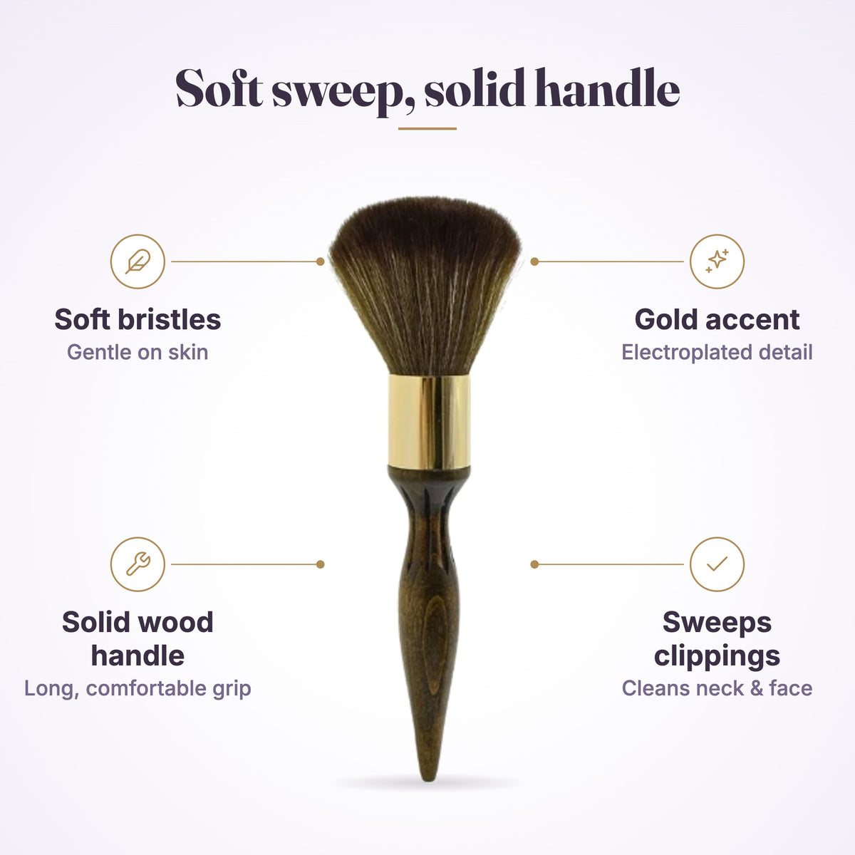 Neck Brush Long Handle With Gold, view 5