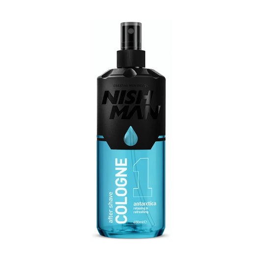 Nishman After Shave Cologne Spray 400ml, blue 01 Antarctica bottle