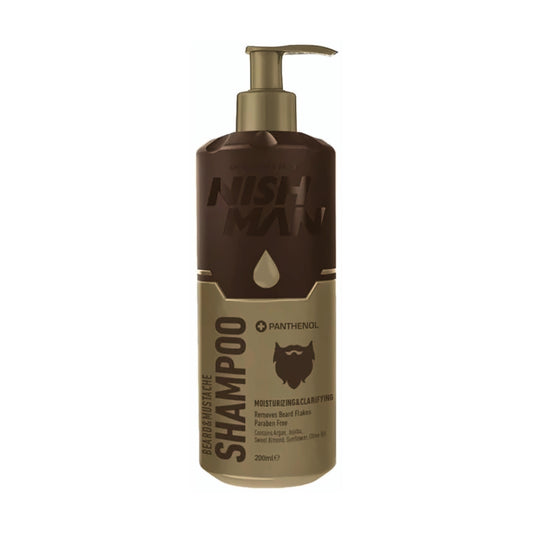 Nishman Beard & Mustache Shampoo 200ml pump bottle - MV hair and beauty