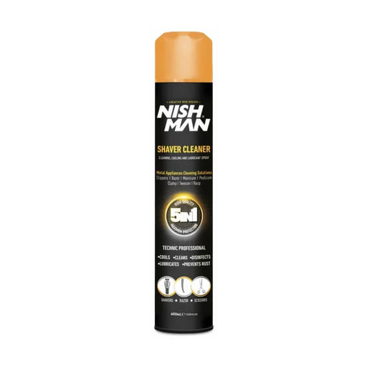 Nishman 5-in-1 Shaver Cleaner Spray 400ml can - MV hair and beauty