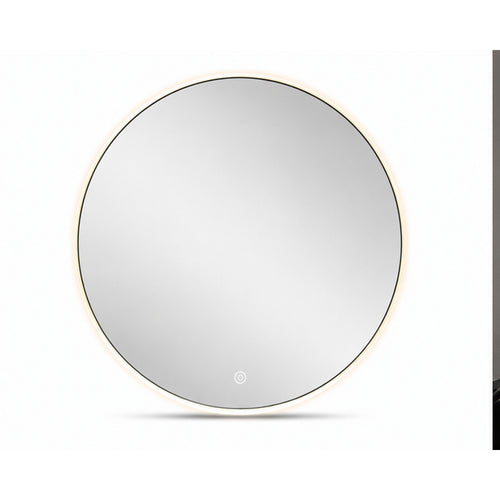 Round 90 x 90 cm LED mirror on white background