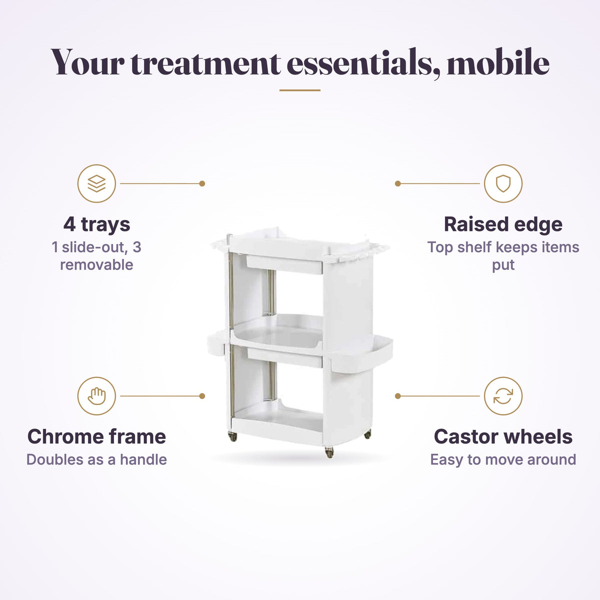 Polly Beauty Trolley White HZ-978, view 5