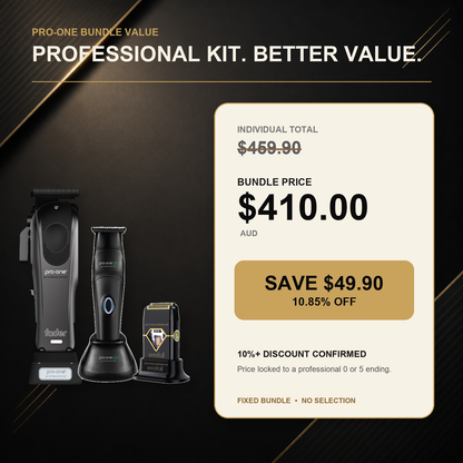 Pro-One Fader, GTX & Evofoil Professional Trio: regular value $459.90 AUD, bundle price $410.00 AUD, save $49.90 AUD