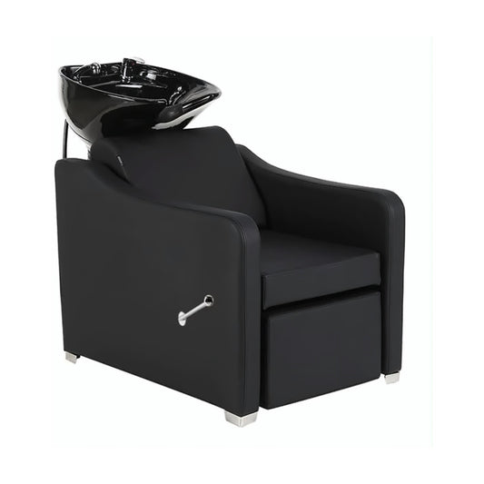 Professional Black Shampoo Station with Manual Footrest - MV hair and beauty