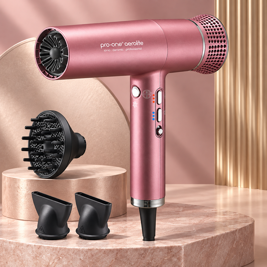 Pro-One Aerolite Hair Dryer – Blush — studio product photograph