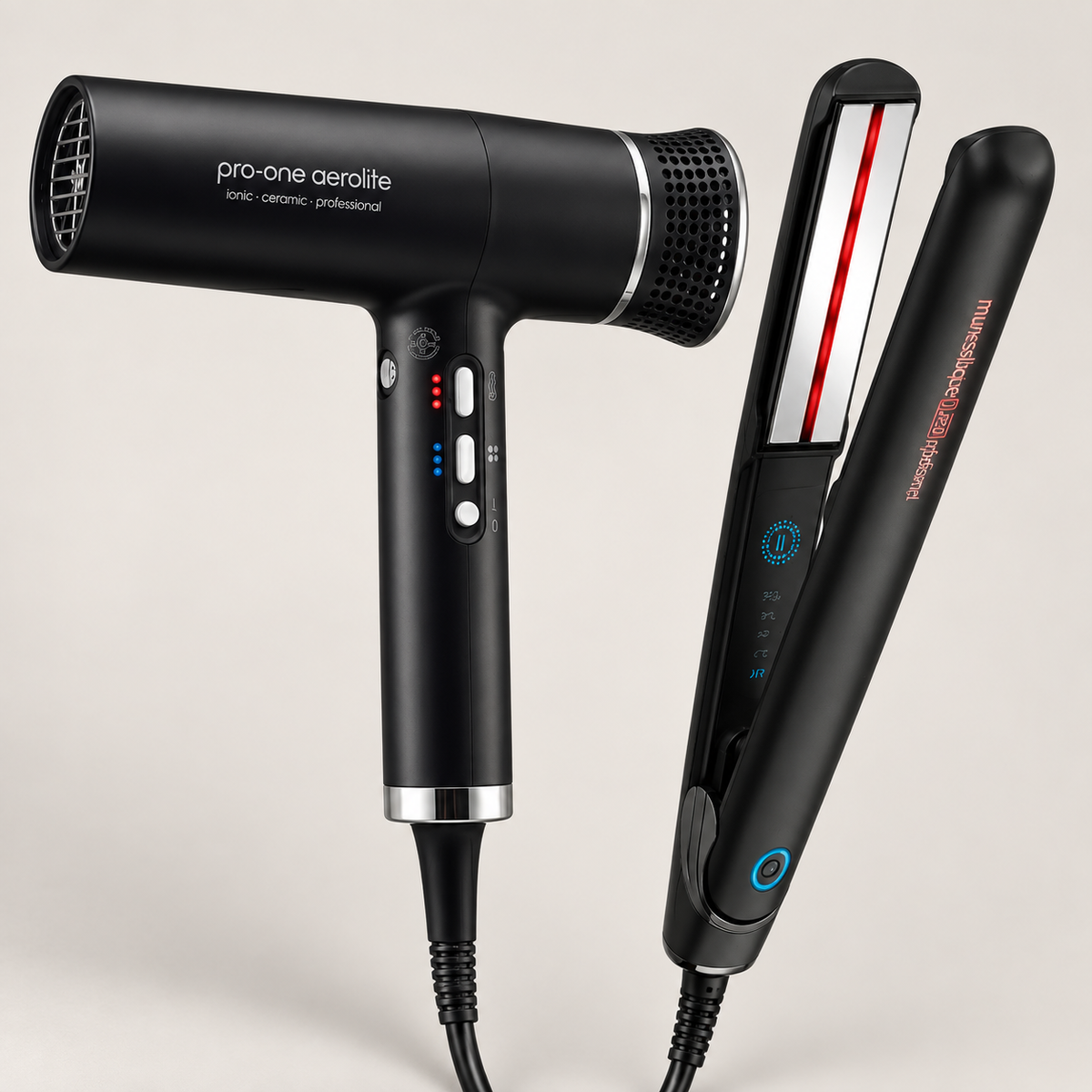 Pro-One Aerolite Hair Dryer & Speedy 230 IR Straightener Bundle — close-up product detail