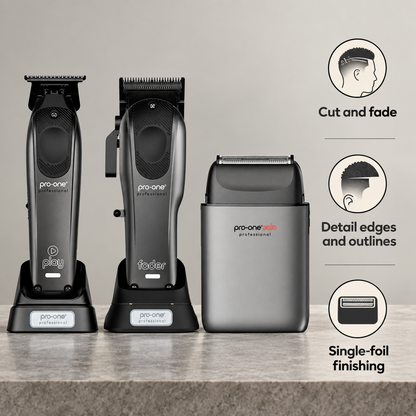 Pro-One Fader, Play & Solo Barber Trio — product benefits