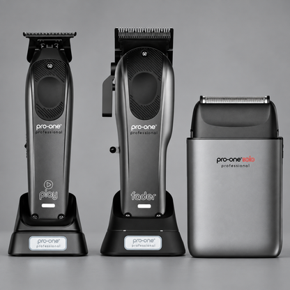 Pro-One Fader, Play & Solo Barber Trio — close-up product detail