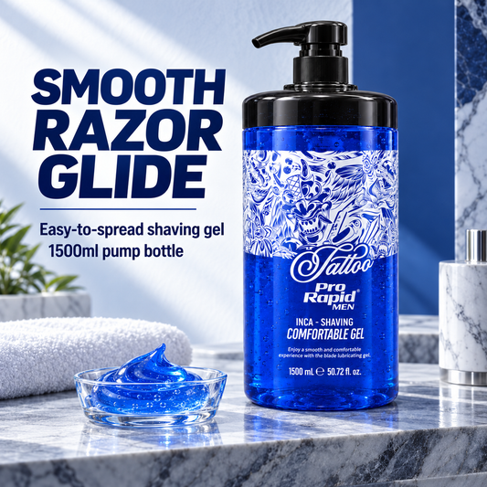ProRapid Tattoo INCA Blue Shaving Gel 1500ml smooth razor glide product feature