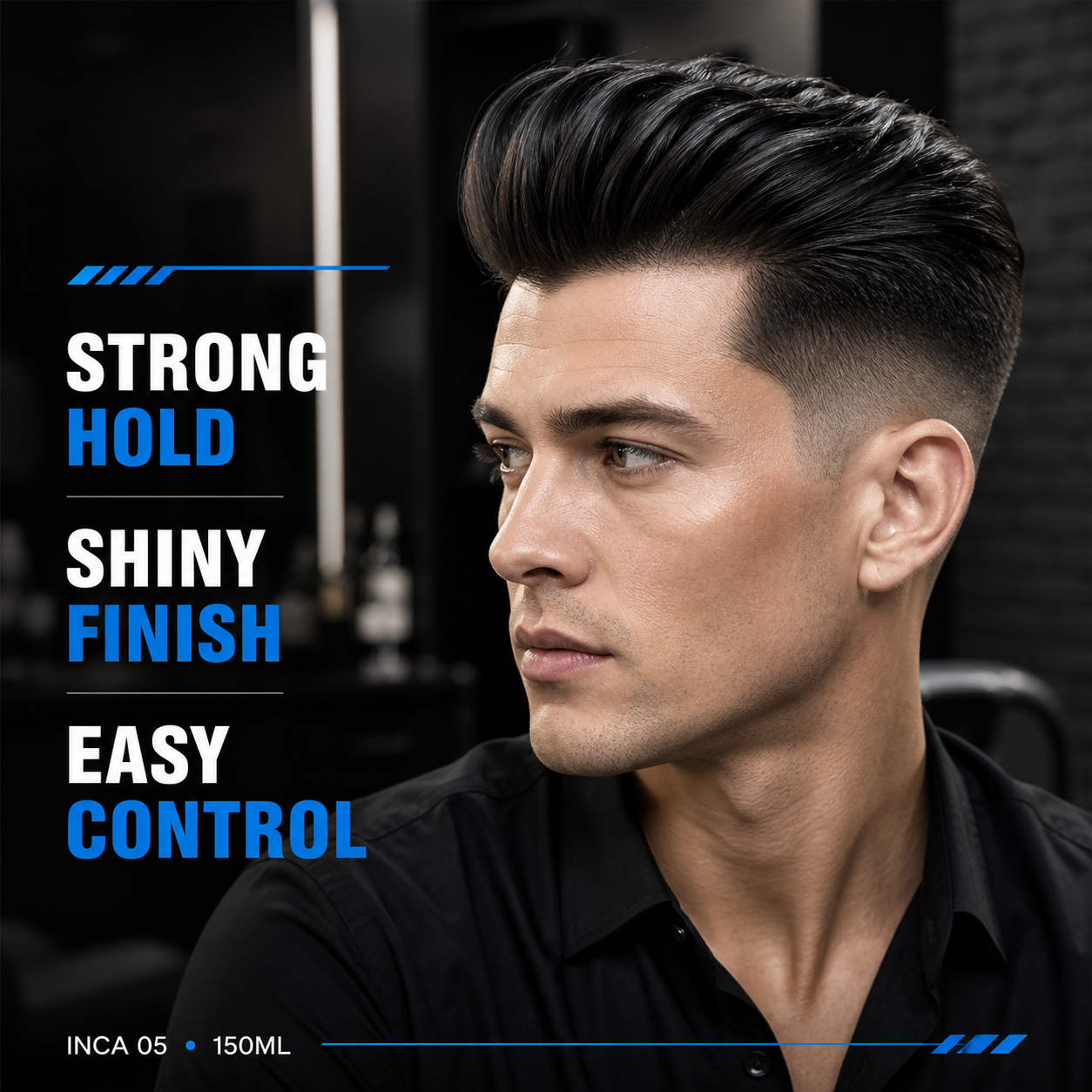 ProRapid INCA 05 shine styling wax benefits on styled men's hair