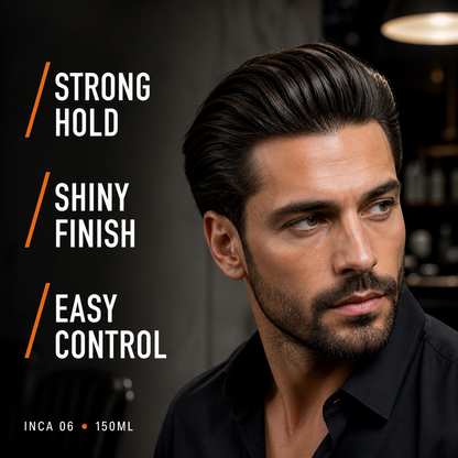ProRapid INCA 06 shine styling wax benefits on styled men's hair