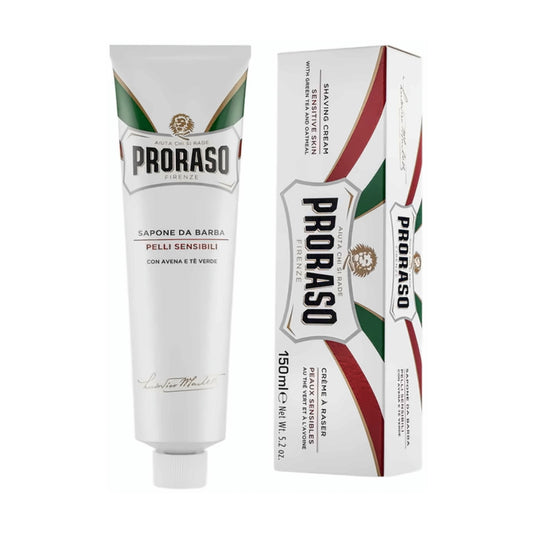 Proraso Green Tea & Oatmeal Shaving Cream Tube Sensitive 150ml - MV hair and beauty