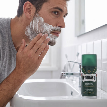 Proraso Shaving Foam Eucalyptus 300ml in use