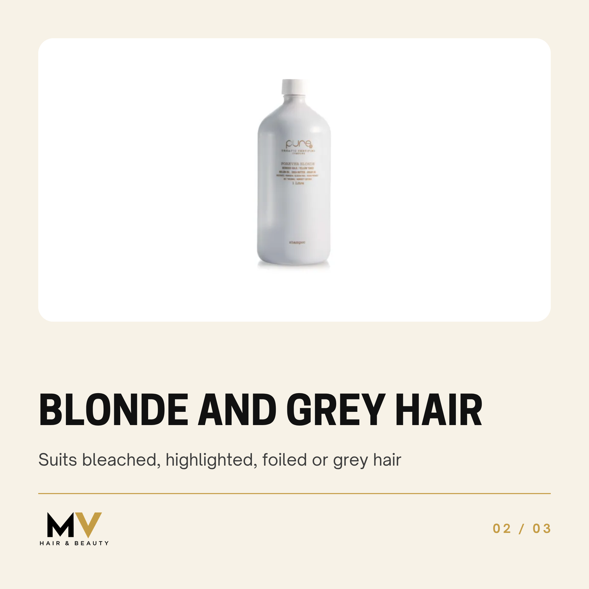 PURE Forever Blonde Shampoo 1L, Blonde and grey hair
