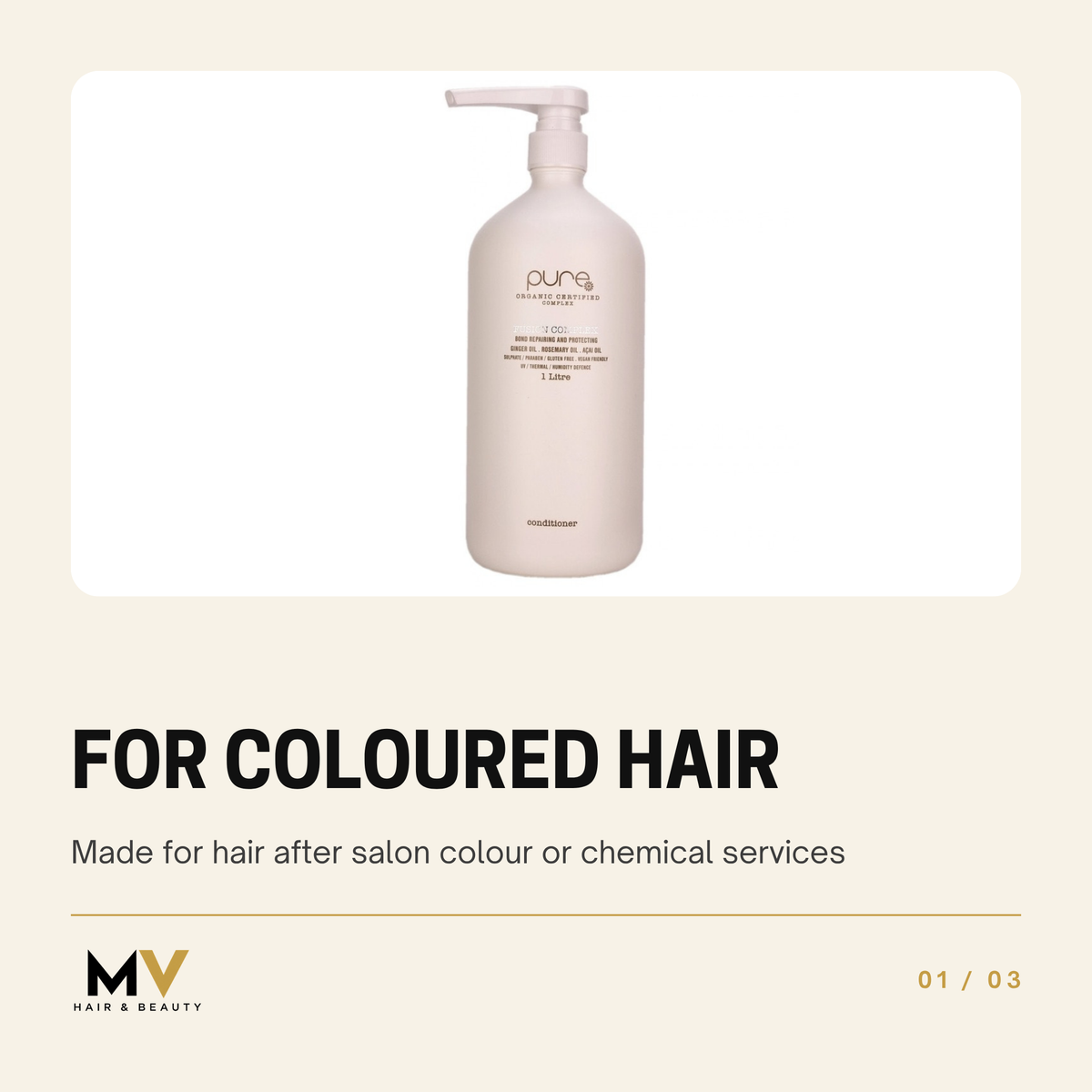 PURE Fusion Complex Conditioner 1L, For coloured hair
