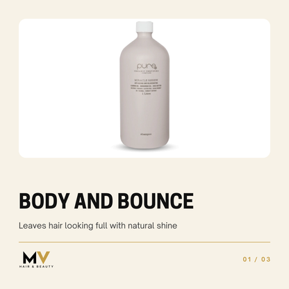 PURE Miracle Renew Shampoo 1L, Body and bounce