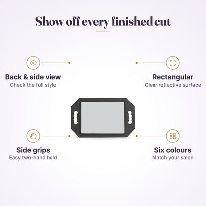 MV Handheld Rectangle Salon Mirror – 6 Colours