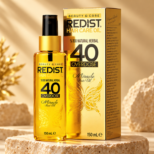 Redist 40 Overdose 100% Natural Hair Oil – 150ml studio photograph