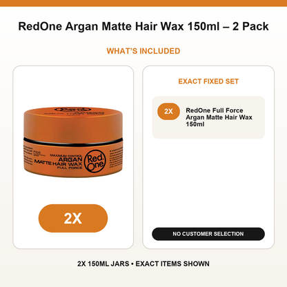 RedOne Argan Matte Hair Wax 150ml – 2 Pack fixed bundle contents and exact quantities