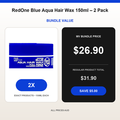 RedOne Blue Aqua Hair Wax 2 Pack bundle-value graphic