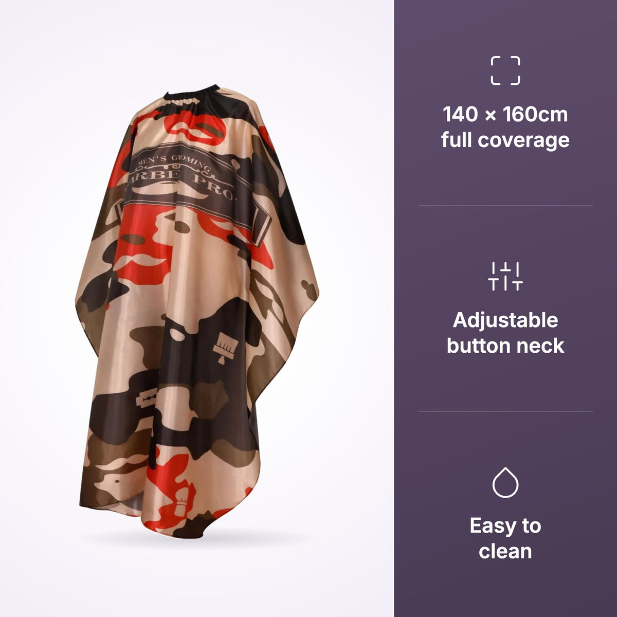 RedOne Groom Army cape with 140 x 160cm and button neck icons