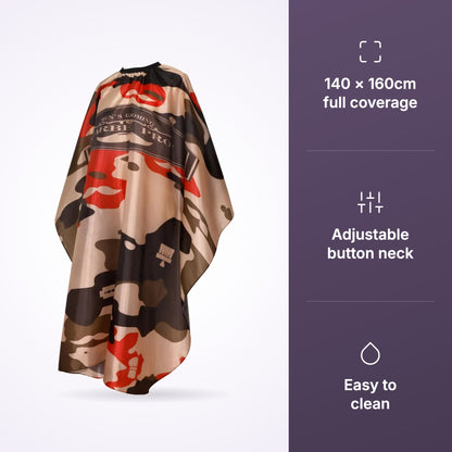 RedOne Groom Army cape with 140 x 160cm and button neck icons