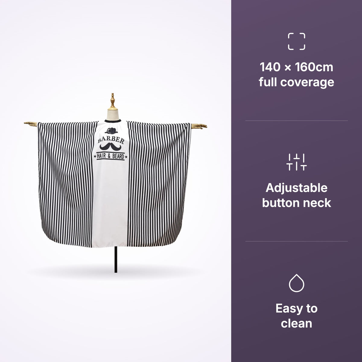 RedOne Moe+Hat striped cape with 140 x 160cm and button neck icons